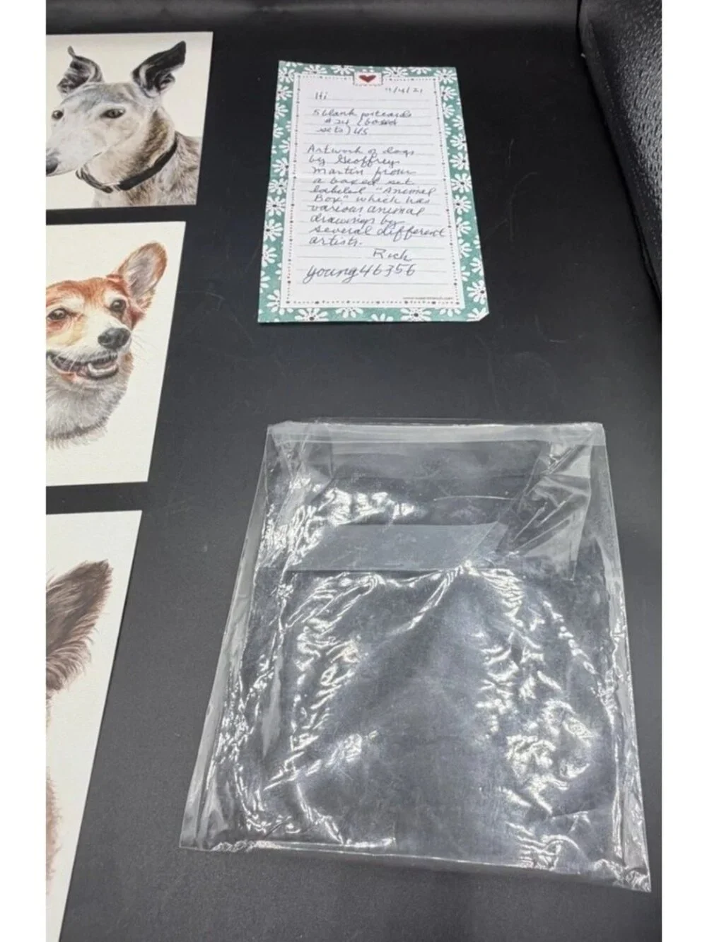 Geoffrey Martin Dog Art Postcards Set Of 6 Animal Prints Dog Lover Unposted